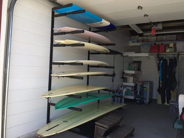 COR Surf Double Board Surfboard Rack | Supporto a parete per SUP per carichi pesanti per paddleboard o tavola da surf SUP e portaoggetti a parete per longboard - immagine 8