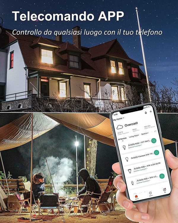 Lampadine LED Alexa Inteligente WiFi E27, Dimmerabile Lampadina ANTELA Smart 9W 806ML 80W equivalente, RGB & 2700K-6500K bianco freddo caldo, compatibile con Alexa/Google Home, 2 pezzi - immagine 8