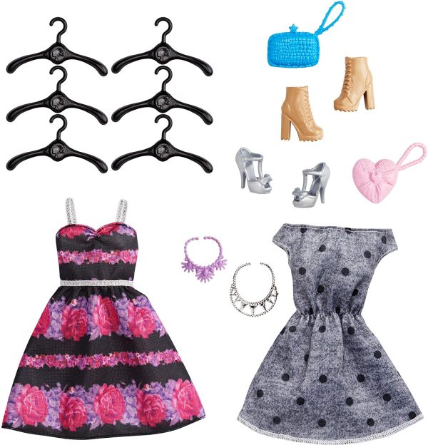 Barbie Fashionistas Armadio da Sogno - Armadio Trasportabile con Bambola - 3 Abiti - 2 Scarpe - 2 Borse - 2 Collane - Regalo per Bambini 3-8 Anni - immagine 8