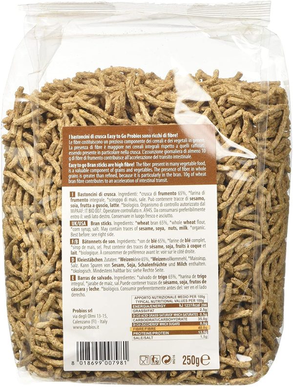 Probios Bastoncini di Crusca di Grano - 6 confezioni da 250 gr - immagine 4