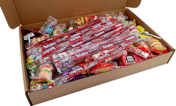 Americano Caramella Dolci americani Scatola Per Feste. 120 pezzi! Caramelle americane classiche Airheads, Laffy-Taffy, Twizzlers, Nerds, Jolly Ranchers! Caramella di Halloween ideale!