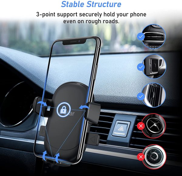 Blukar Porta Cellulare da Auto, Universale Supporto Cellulare Auto Supporto Auto Smartphone Bocchetta Dell'Aria 360?? di Rotazione e Operare con Una Sola Mano per iPhone, Galaxy, Xiaomi - immagine 5