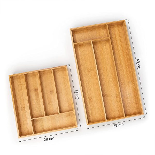 Blumtal Portaposate da Cassetto, Porta Posate Cucina Bambù Naturale, Adatto ai Cassetti della Cucina IKEA, Misura Fissa Small (27x30cm) - immagine 7