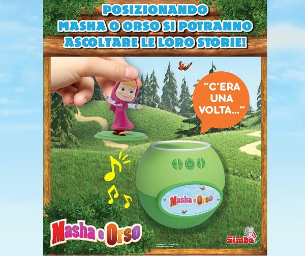 Simba - Masha Racconta Storie - 7101100076, + 3 Anni, Cassa Speaker Inclusi 2 Personaggi 130 Minuti con 24 Storie di Masha, Usb, Italiano e Inglese - immagine 6