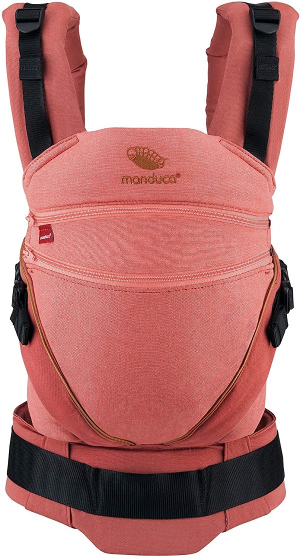 manduca XT > < Marsupio e porta beb?? ergonomico con sedile regolabile per neonati dalla nascita & bambini fino a 20 kg, cotone biologico (XT Cotton, denimrouge-toffee) - immagine 7