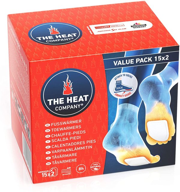 THE HEAT COMPANY Scaldapiedi - 5, 15 o 40 Paia - Extra Caldo - Adesivo - Scaldini per Piedi - 8 Ore Piedi Caldi - Pronti all'Uso - autoriscaldante - Puro Naturale - per Tutte Le Taglie - immagine 9