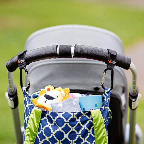 Ganci per Passeggino, Baby Uma - Appendi la spesa & le borse in tutta sicurezza sulla tua Carrozzina o sul Passeggino. Taglia universale, Nero, pacco da 2 - immagine 4